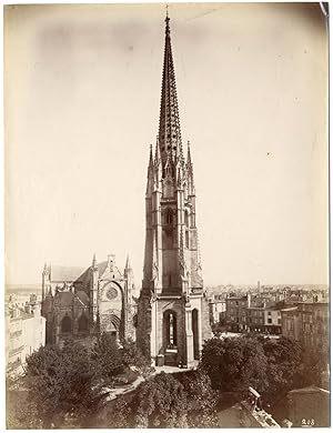 France, Bordeaux, la cathédrale Saint-André, vue sur la tour