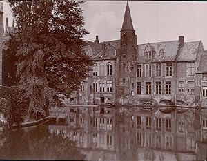 Belgique, Bruges, canal, ca.1900, Vintage citrate print