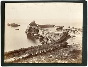 France, Biarritz, la digue, vue prise du sémaphore