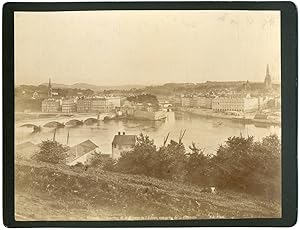 France, Bayonne, jonction de la Nive et de Adour, vue prise de la Citadelle