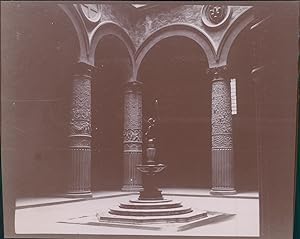 Italie, Florence, Palazzo Vecchio, fontaine, ca.1900, Vintage citrate print
