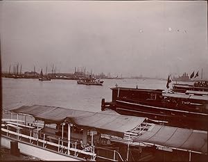 Pays Bas, Amsterdam, un port, ca.1900, Vintage citrate print