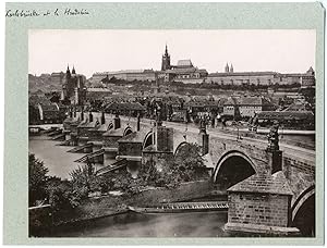 Tchécoslovaquie, Prague, Karlsbrücke, vue générale