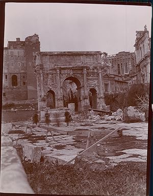 Italie, Rome, le Forum, Arc de Triomphe, ca.1900, Vintage citrate print