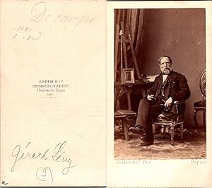Bild des Verkufers fr Disdri, Paris, le peintre Alexandre-Gabriel Decamps devant son chevalet zum Verkauf von photovintagefrance
