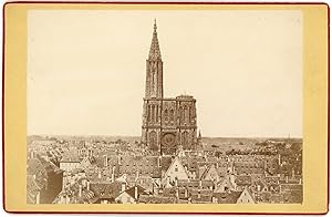 France, Strasbourg, Cathédrale et vue générale de la ville, ca.1870, vintage albumen print