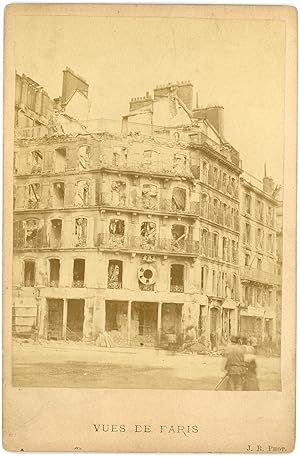 Guerre de 1970, Paris, immeuble endommagé rue de Rivoli, ca.1870, vintage albumen print