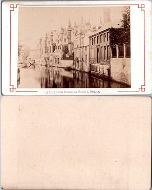 Belgique, Bruges, ancien palais du Franc, circa 1870