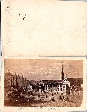 Chemin de fer, gare à identifier, Baden ? d'après un dessin, circa 1860