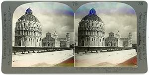 Stereo, Keystone View Company, Baptistery, Cathedral and Leaning Tower, Pisa, Italy
