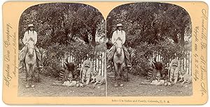 Stereo, Keystone View Company, B. L. Singley, Ute Indian and Family, Colorado, U. S. A.