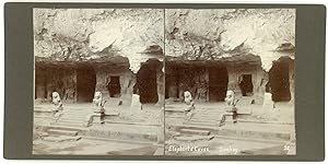 Stereo, H. Hands & Son's, Stereoscopic Series, Inde, Bombay, Elephanta Caves