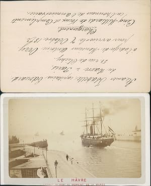France, Le Havre, Entrée du port au moment de la marée, Départ de bateau, circa 1870