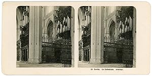 Stereo Espagne, Séville, Sevilla, La cathédrale, intérieur, circa 1900