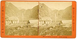 STEREO France, Pyrénées, Le lac et la cascade d'Oô près de Luchon, circa 1870