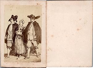 France, Personnages en costume du XVIIIe siècle, d'après une gravure, circa 1860