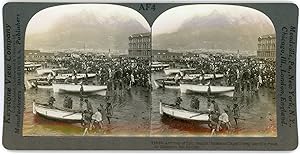 Stereo, Keystone View Company, Underwood & Underwood, Arrival of fish boats at Cape Town Devil s ...