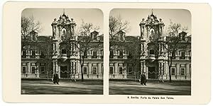 Stereo, Neue Photographische Gesellschaft A. G., Espagne, Sevilla, Porte du Palais San Telmo