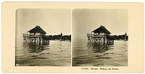 Stereo Suisse, Schweiz, Lindau, Pfalbau bei Lindau, lac aux environs, circa 1900