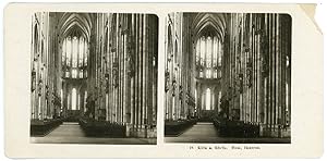 Stereo Allemagne, Deutschland, Cologne, Köln, Dom, Inneres, cathédrale, intérieur, circa 1900