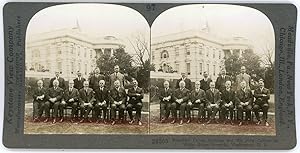 Stereo, USA, Washington D.C., President Coolidge in White House grounds, circa 1900