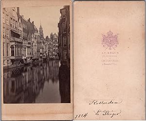 Pays-Bas, Nederland, Rotterdam, le Steiger, église catholique et le canal, circa 1880