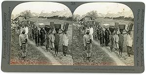 Stereo, Keystone View Company, Underwood & Underwood, Heavily chained prisoners at work, German E...