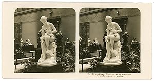 Stereo Belgique, Musée royal de sculpture, Amour et malice, par Geefs, circa 1900