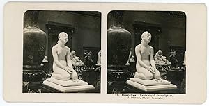 Stereo Belgique, Musée royal de sculpture, Figure tombale par Dillens, circa 1900