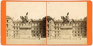 Stereo Autriche, Österreich, Vienne, Wien, Denkmal von Fürst Karl Philipp Schwarzenberg, circa 1870