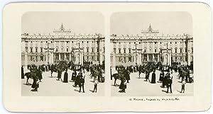 Stereo Espagne, Madrid, Façade du Palais du Roi, circa 1900