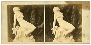 STEREO Sculpture Femme nue, déesse, et un angelot, circa 1870