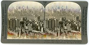 Stereo, USA, New York City, The forest of Manhattan, Skyscrapers, circa 1900