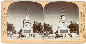 Stereo, Keystone View Company, B. L. Singley, Monument of Cuauhtemoc, Paseo de la Reforma, City o...