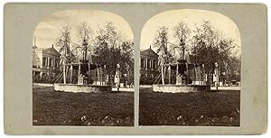 Stereo, France, Paris, Jardin des Champs-Elysées, Fontaine des Ambassadeurs et café Alcazar, circ...