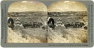 Stereo, Palestine, Jerusalem, from the Mount of Olives, circa 1900