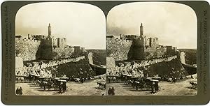 Stereo, Palestine, Jerusalem, The tower of David from outside the city hall, 1903