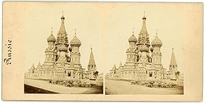 Stereo Russie, Russia, Moscou, Cathédrale Basile-le-Bienheureux ou Saint-Basile, Moscow, circa 1870