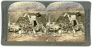 Stereo, Norvège, Norge, Norway, Lapp home and family near Tromsoe, circa 1900