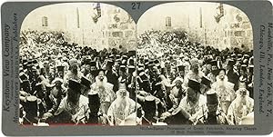 Stereo, Palestine, Jerusalem, Easter procession of Greek Patriarch, Holy Sepulchre, circa 1900