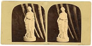 STEREO Sculpture, statue femme déesse Talia, circa 1870