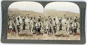 Stereo, USA, Montana, Glacier National Park, Indian ceremony, circa 1900