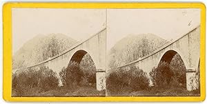 Stereo, Pont de pierre en montagne à identifier, circa 1900