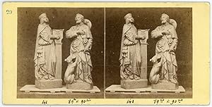 STEREO Sculptures, statues personnages du Moyen-Age à identifier, circa 1870