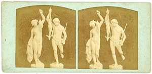 STEREO France, Sculptures allégories de la chasse et la pêche, circa 1870