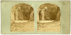 STEREO Entrée de grotte ou caverne à identifier, circa 1870