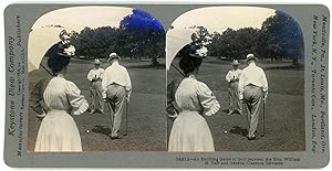 Stereo, USA, Golf game between William Howard Taft and General Clarence Edwards, circa 1900