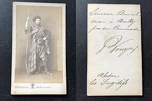 Paris, Acteur dans le rôle d'Akdar dans Les Fugitifs, circa 1865, dédicace au dos