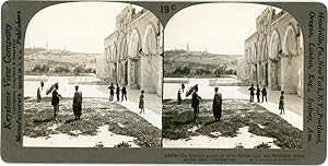 Stereo, Palestine, Jerusalem, Old temple grounds with Olivet and the Bethany road, circa 1900