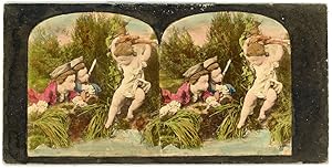 Stereo, Enfants, chérubins, personnages en céramique, circa 1870, aquarellée